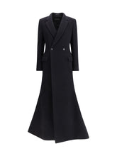 BALENCIAGA 36 oversized godet double-breasted coat
