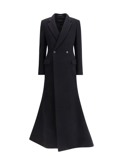 oversized godet double-breasted coat