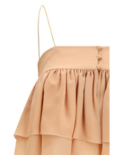 CHLOÉ 38 sleeveless ruffled top in silk georgette