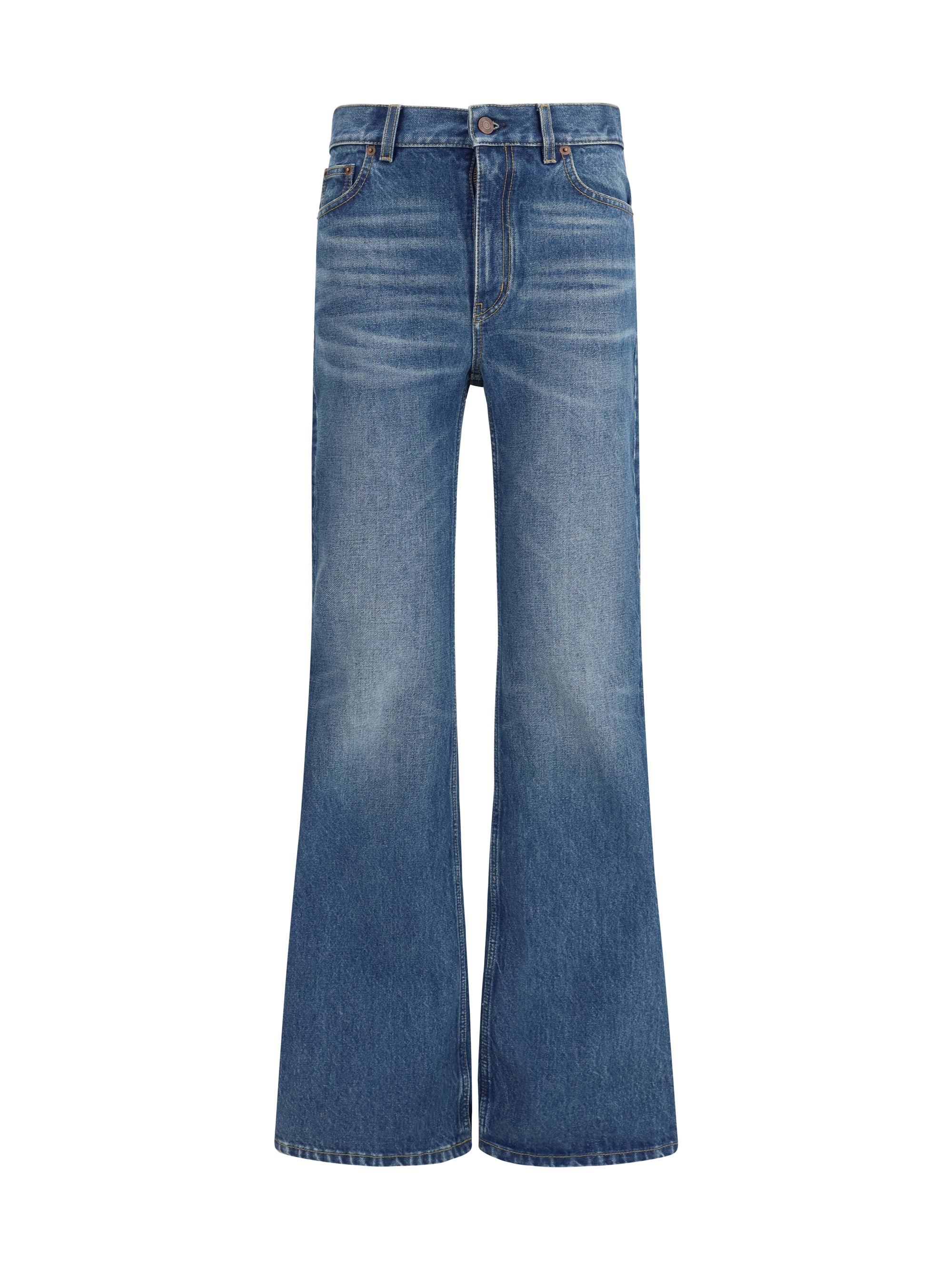 jeans flared in organic cotton denim