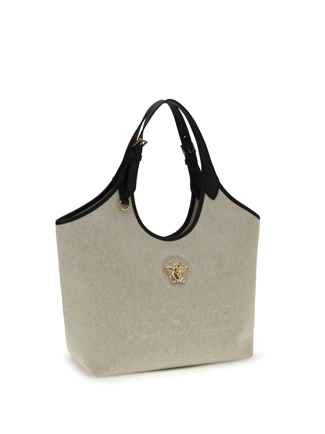VERSACE OS tote fabric calf leather
