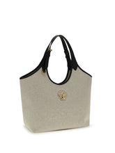 VERSACE OS tote fabric calf leather