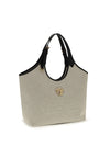 tote fabric calf leather