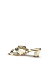 ROGER VIVIER 36 laminated leather mules sandals