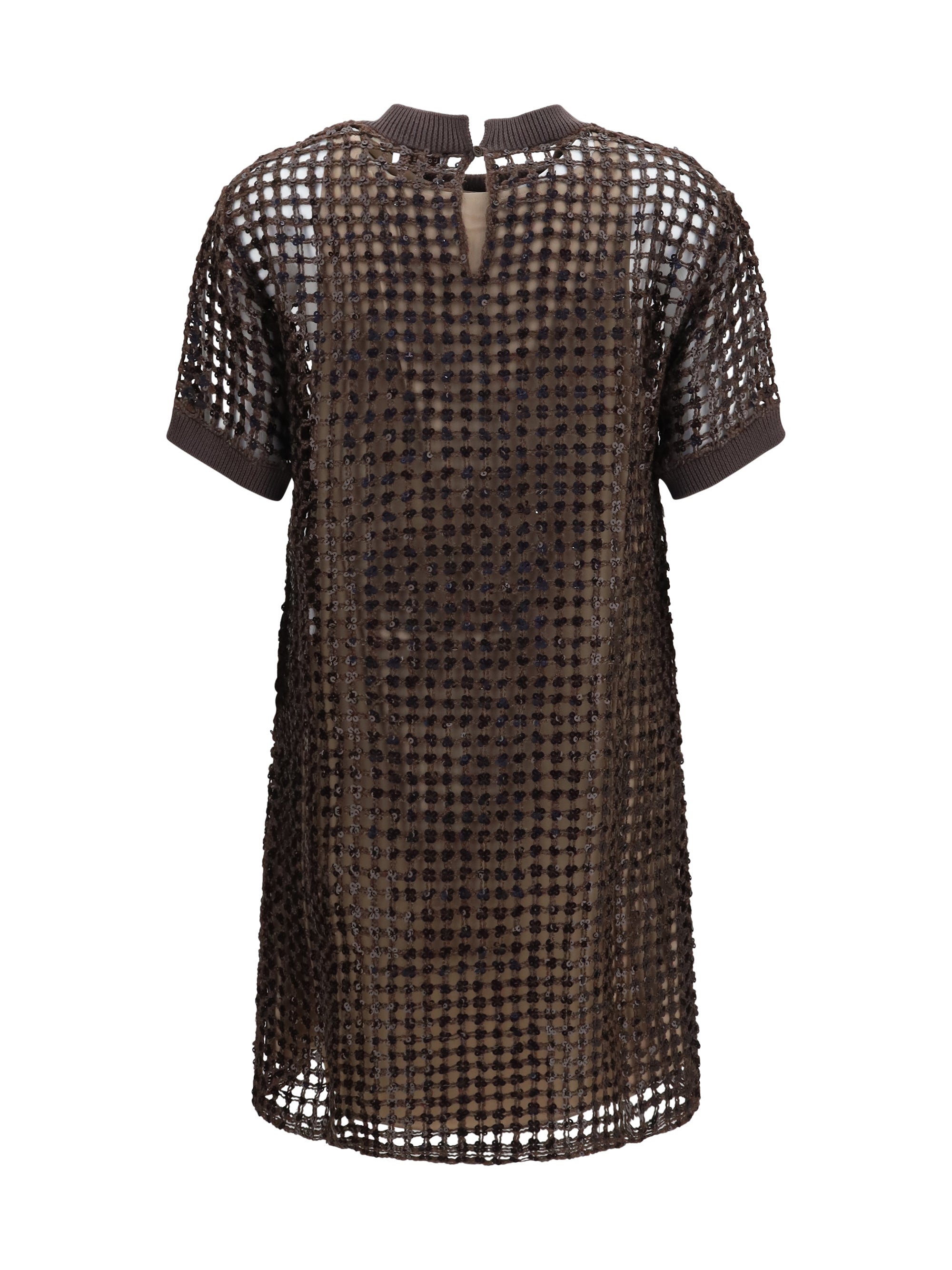sequin mesh mini dress