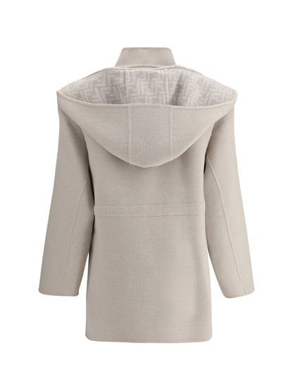FENDI 38 wool coat with removable hood 