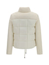 quilted wool padded cardigan with zip