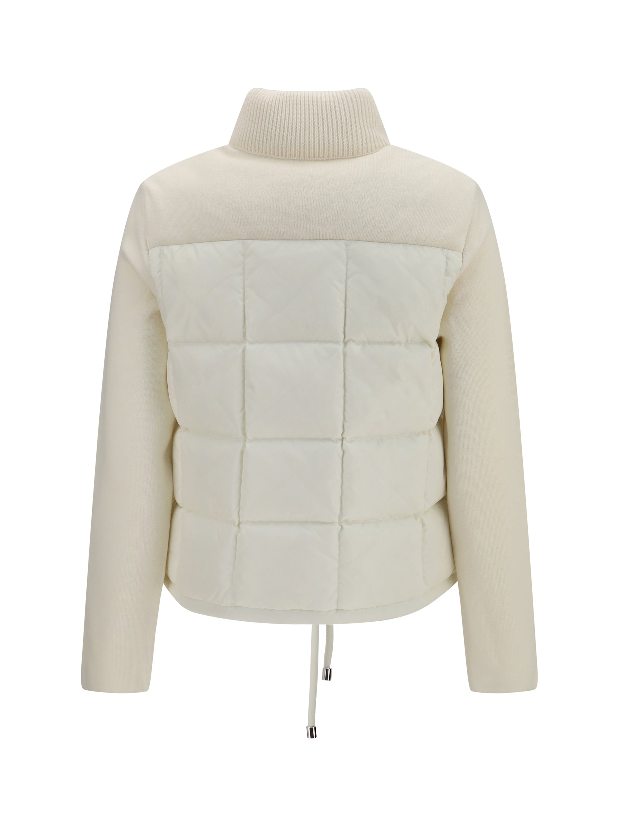 quilted wool padded cardigan with zip