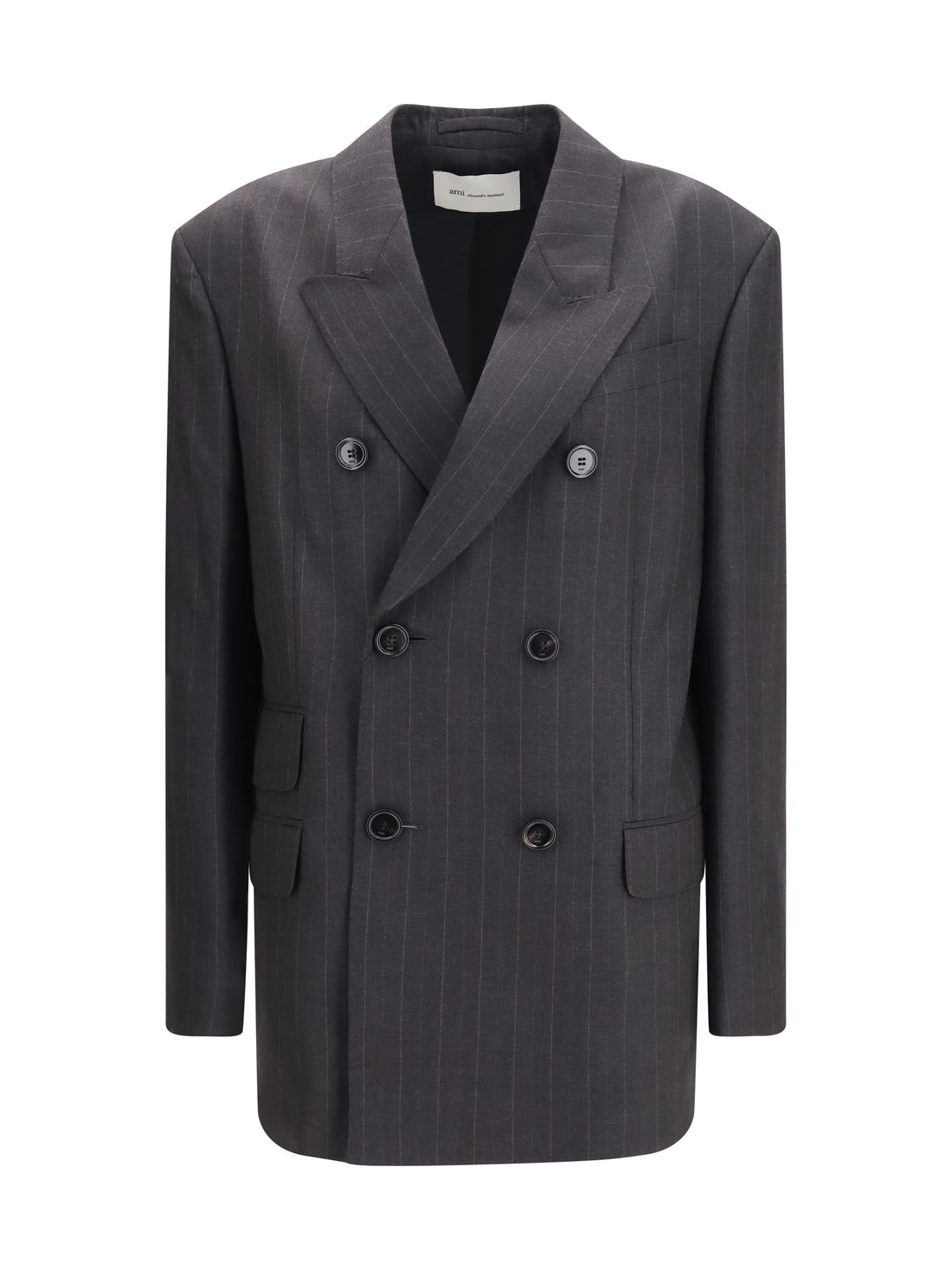 AMI PARIS 34 striped wool double breasted blazer