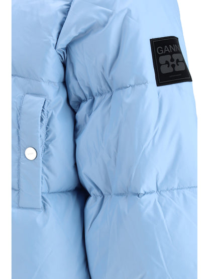 GANNI 36 shiny nylon short puffer jacket