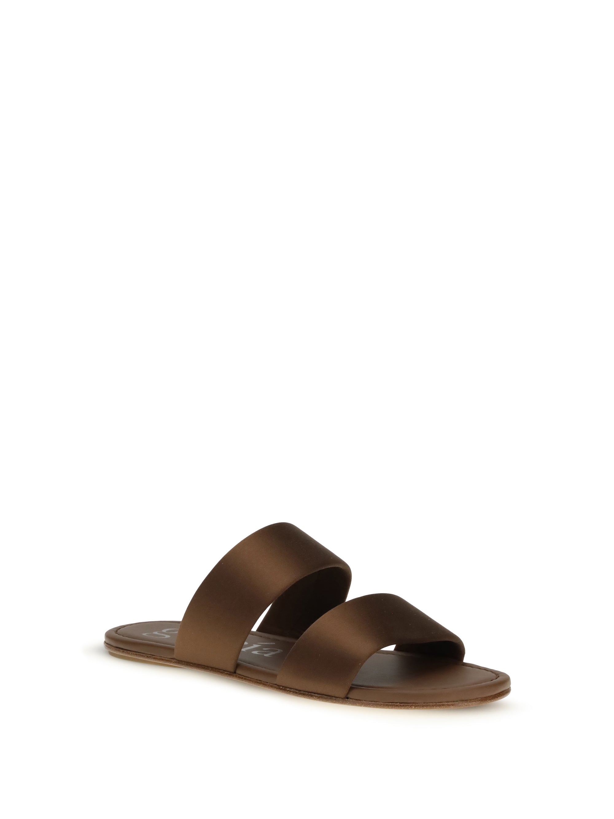 double-band satin sandals
