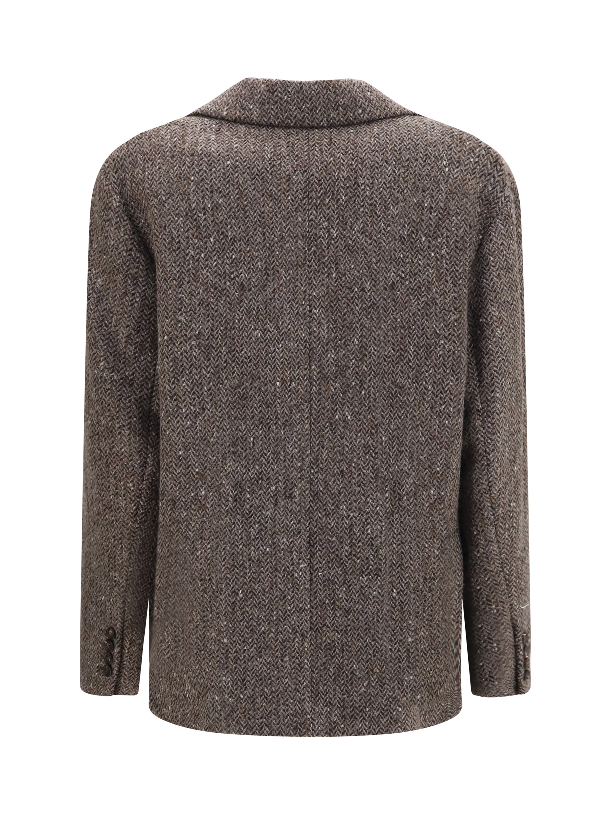 single-breasted virgin wool blend jacket
