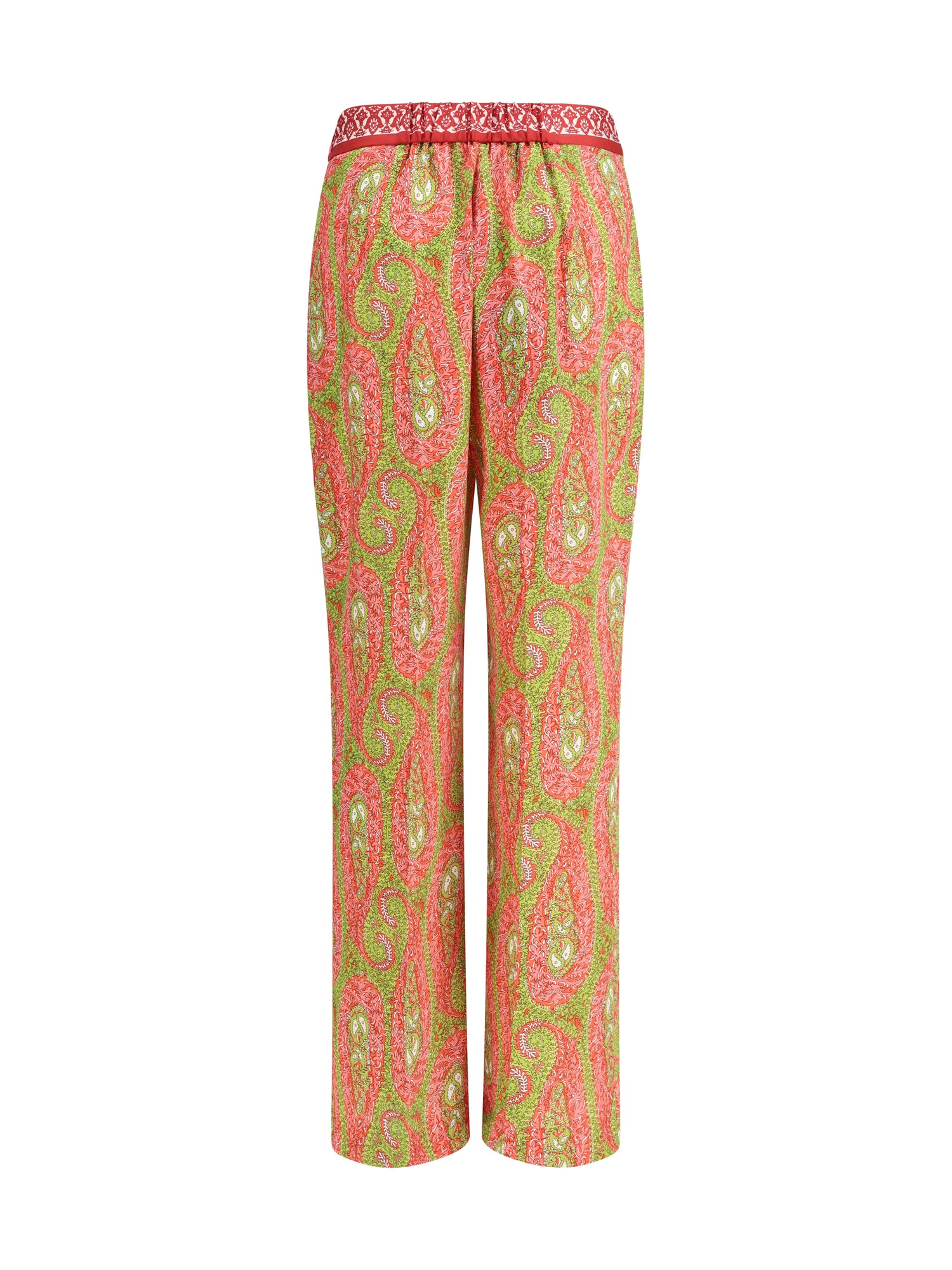 ETRO 42 bootcut trousers with placed paisley foliage print