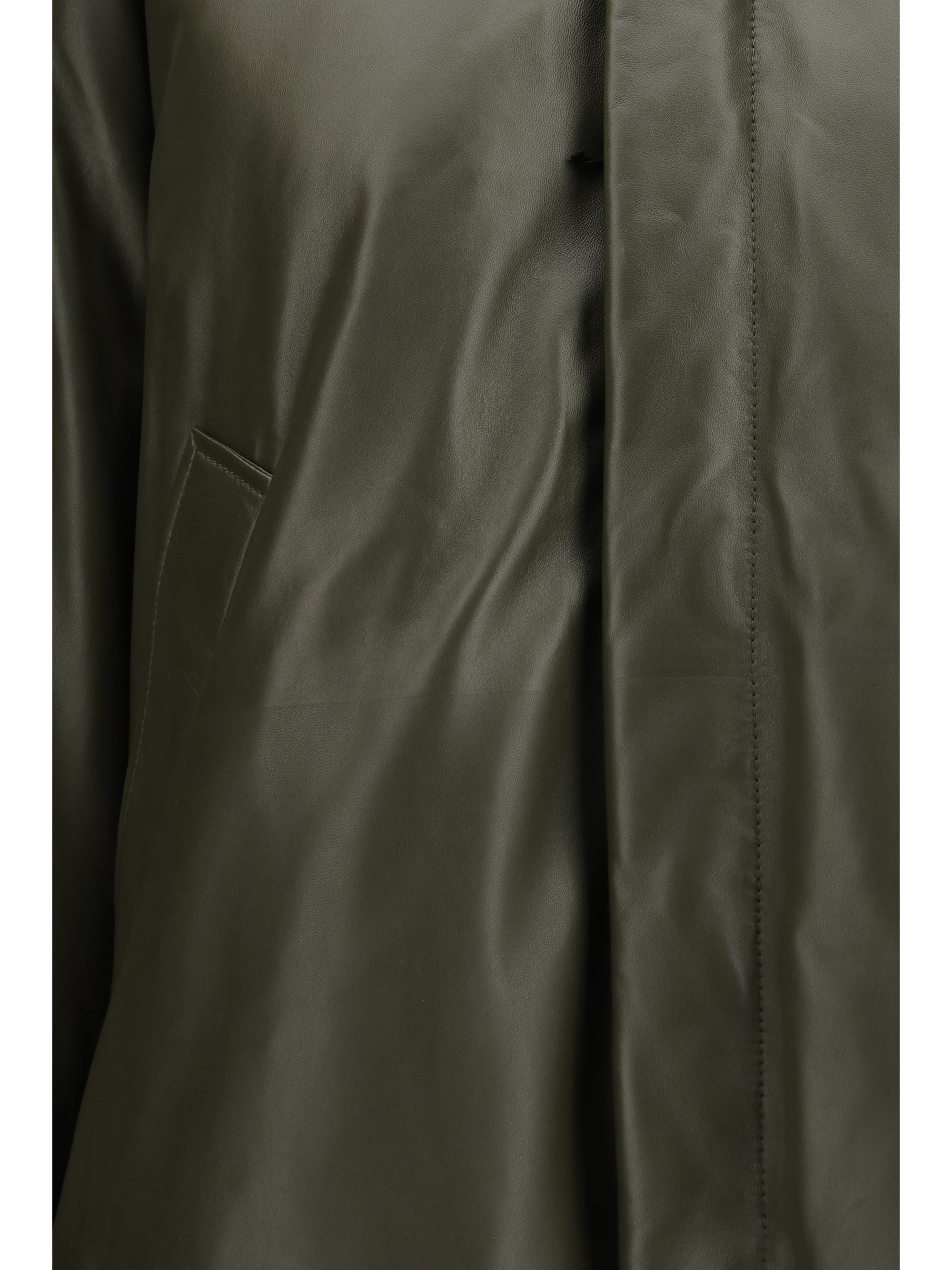glossy leather padded jacket
