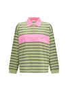 striped intarsia cotton polo with embroidered logo