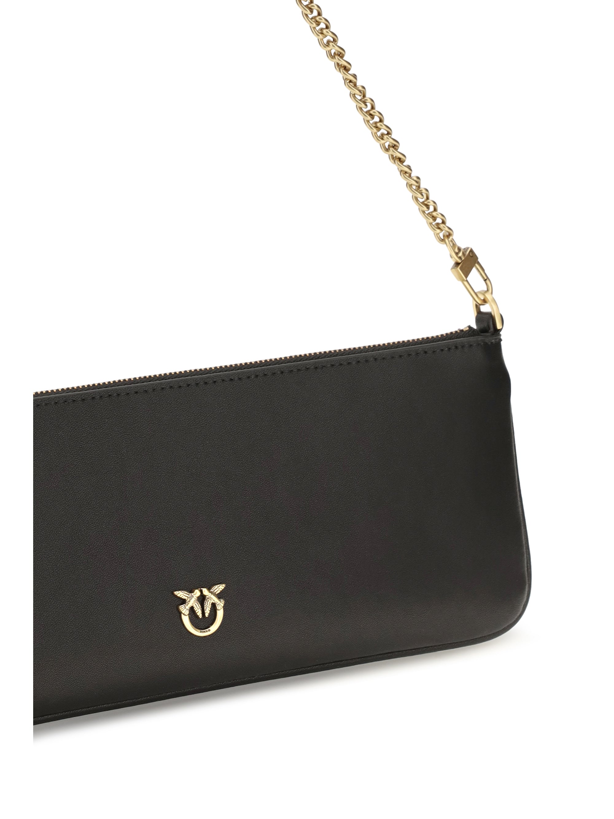 horizontal flat leather shoulder bag
