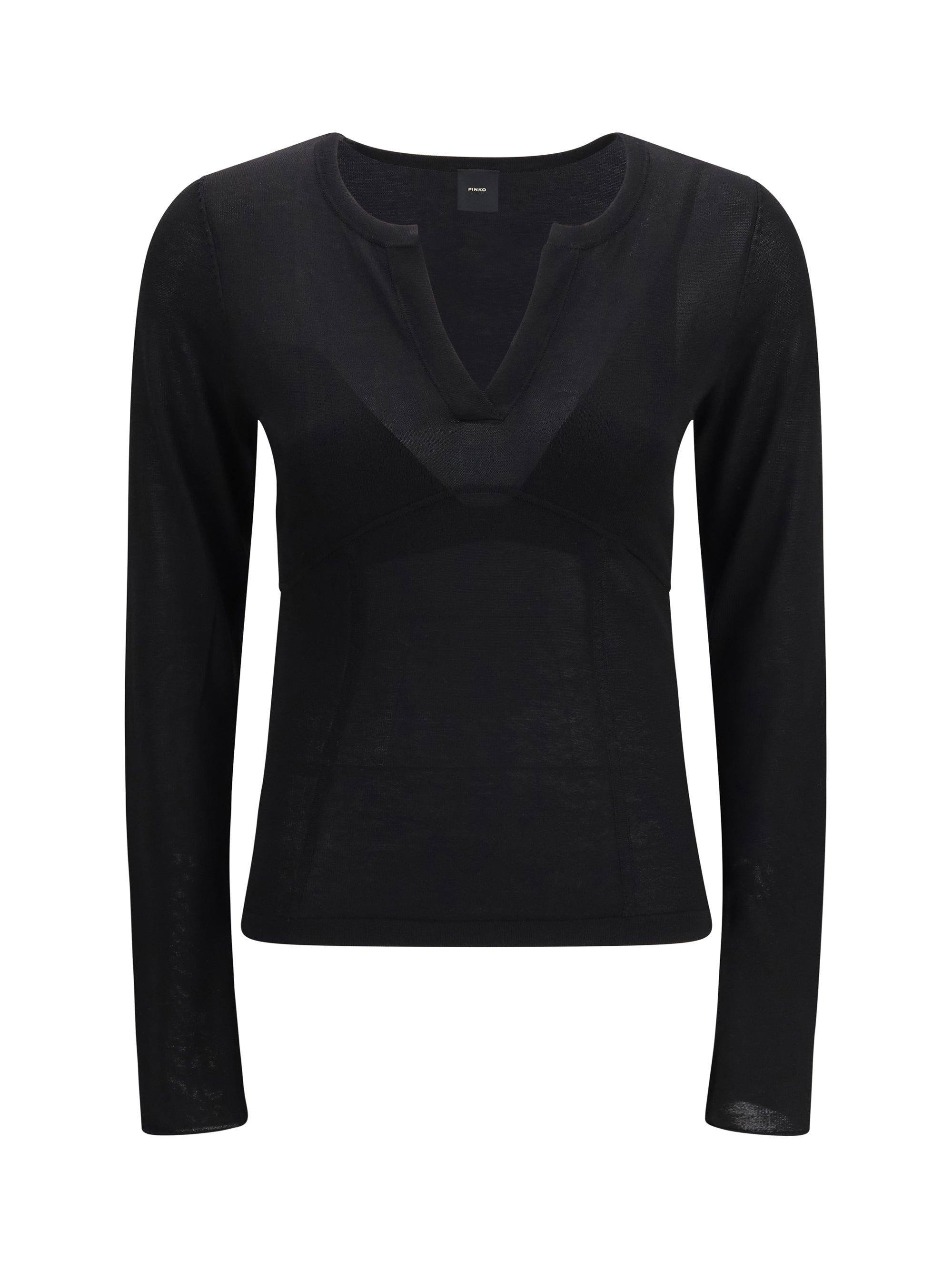 sweater long-sleeve with v-open neckline