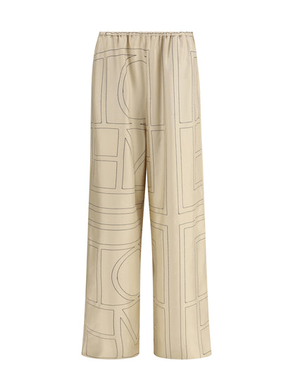 TOTEME 36 monogram silk pants