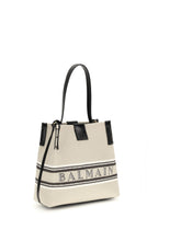 BALMAIN OS release bucket bag in canvas and leather