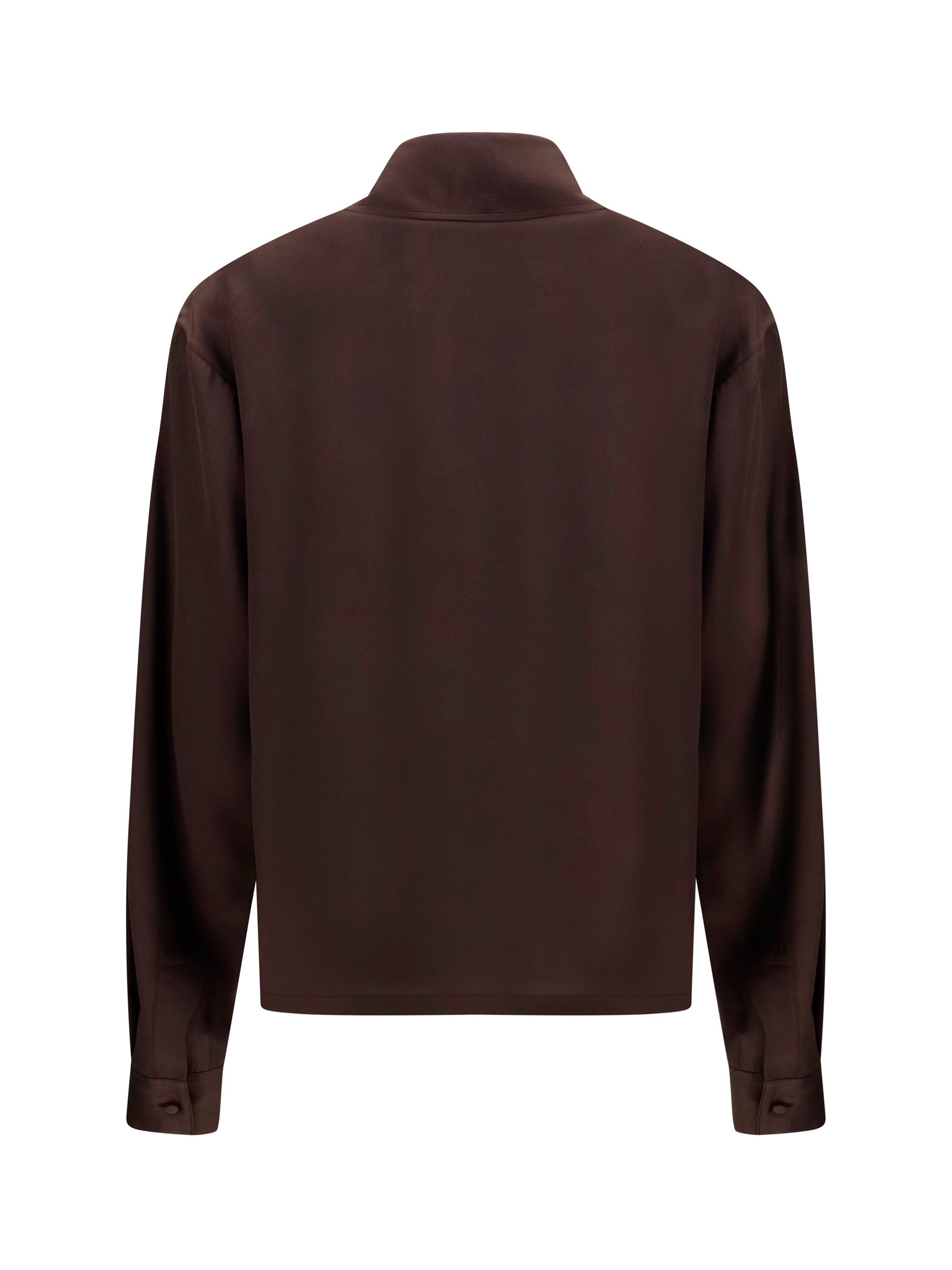 deep v-neck silk shirt