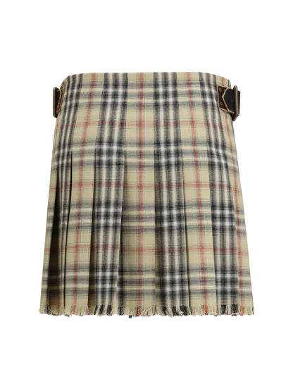 BURBERRY 6 check wool mini skirt