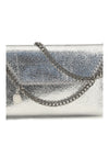 falabella metallic fabric shoulder bag