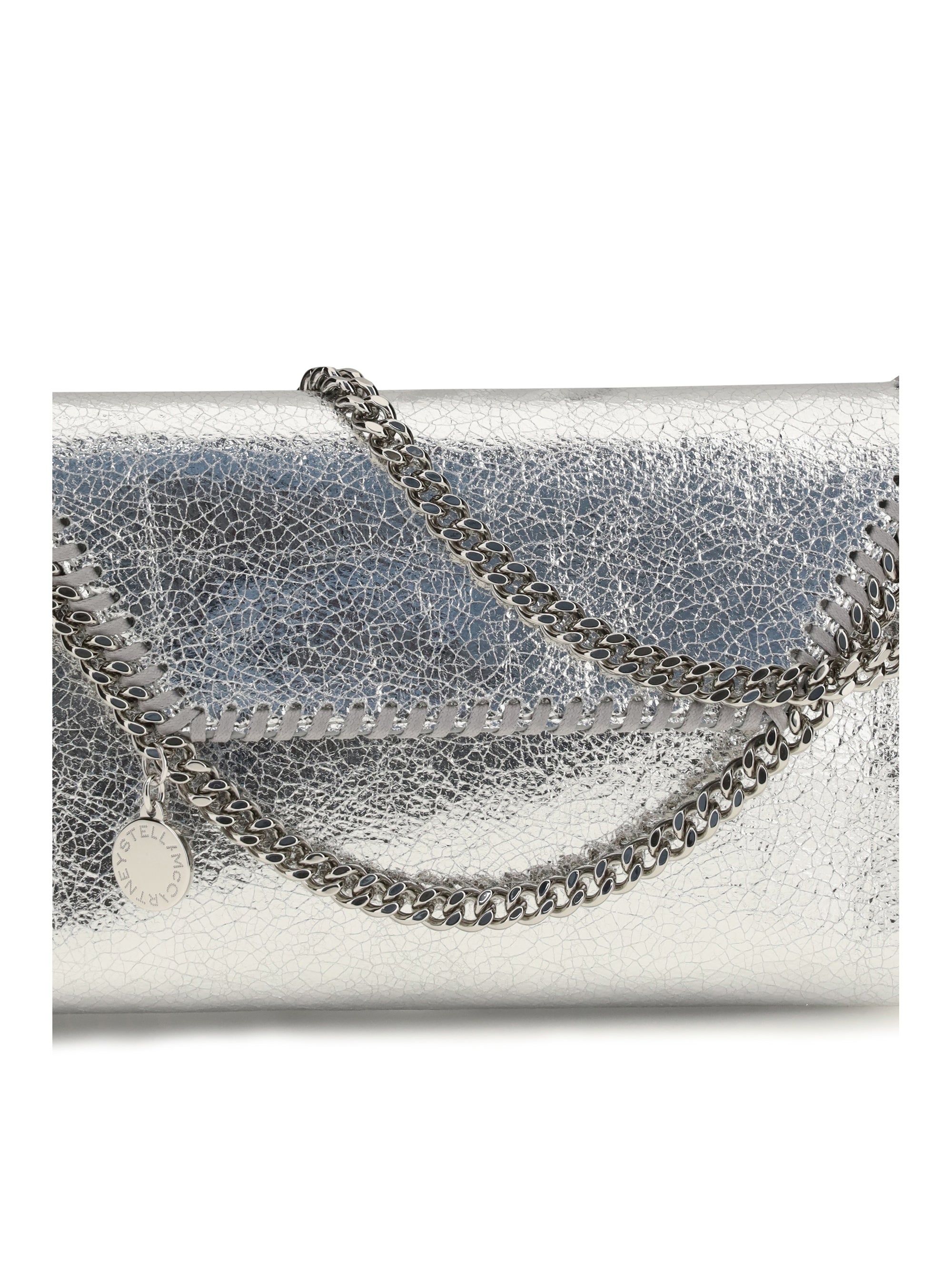 falabella metallic fabric shoulder bag