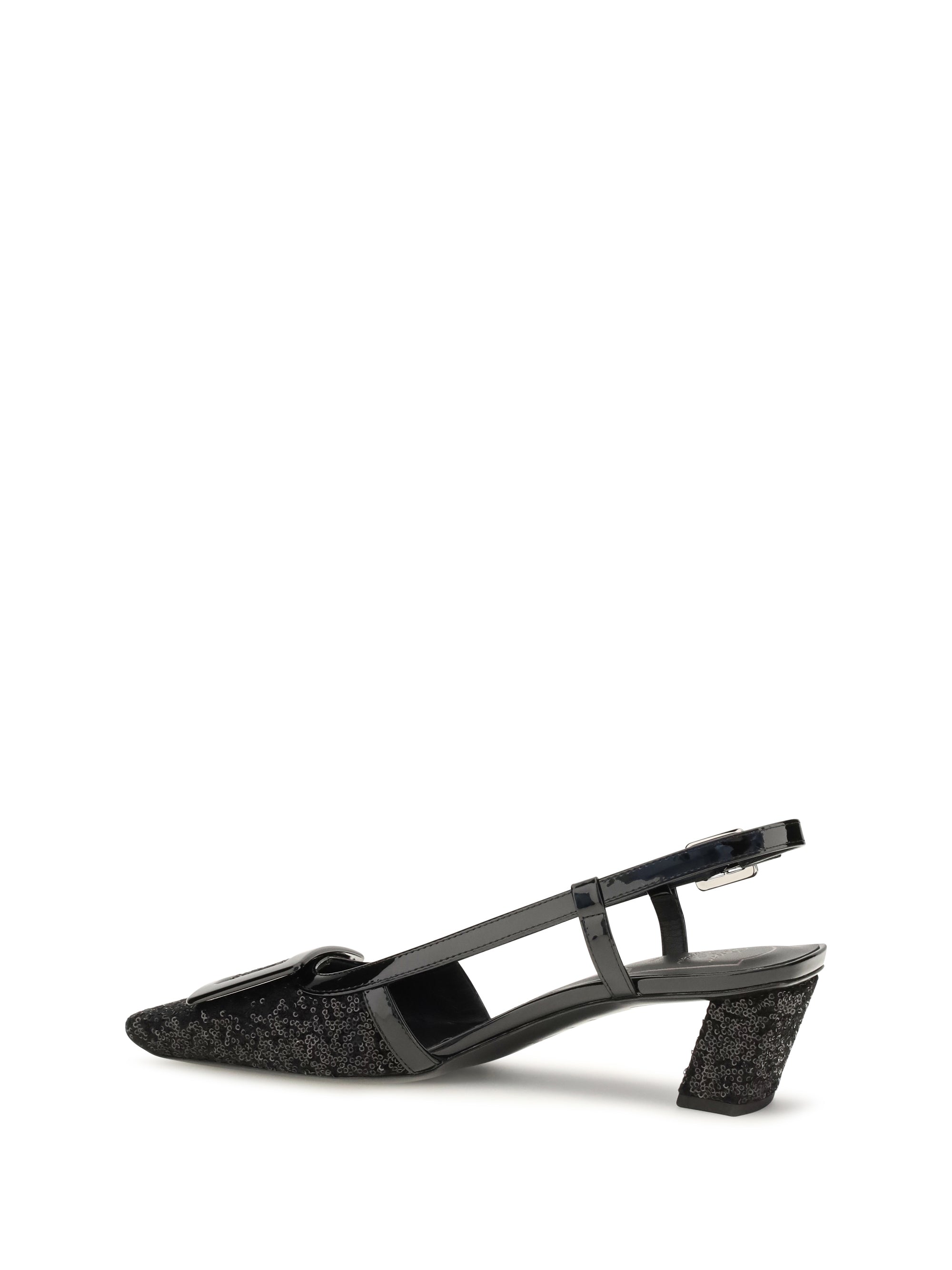 belle vivier shiny-effect slingback pumps