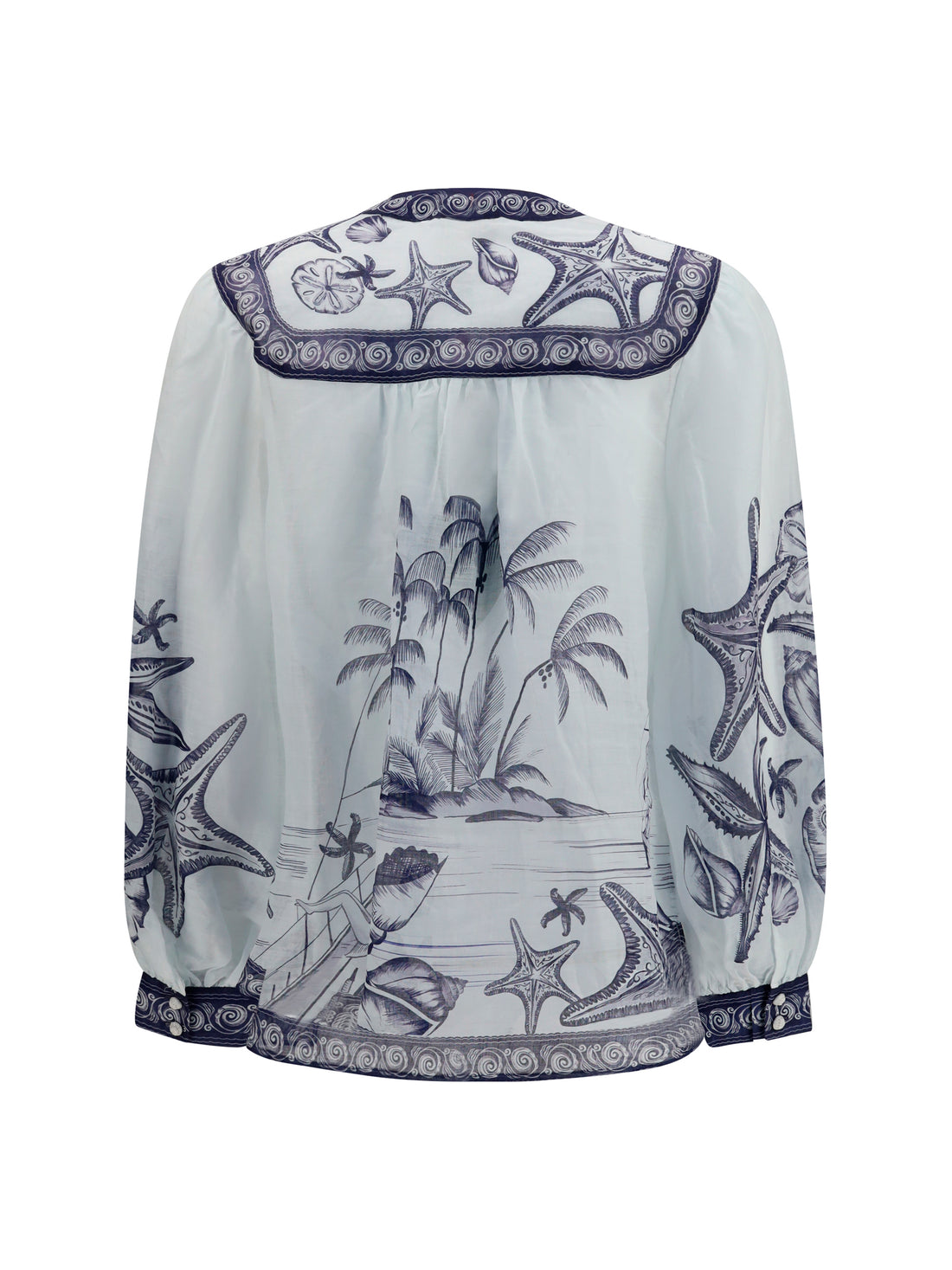 FARM RIO L seaside print blouse