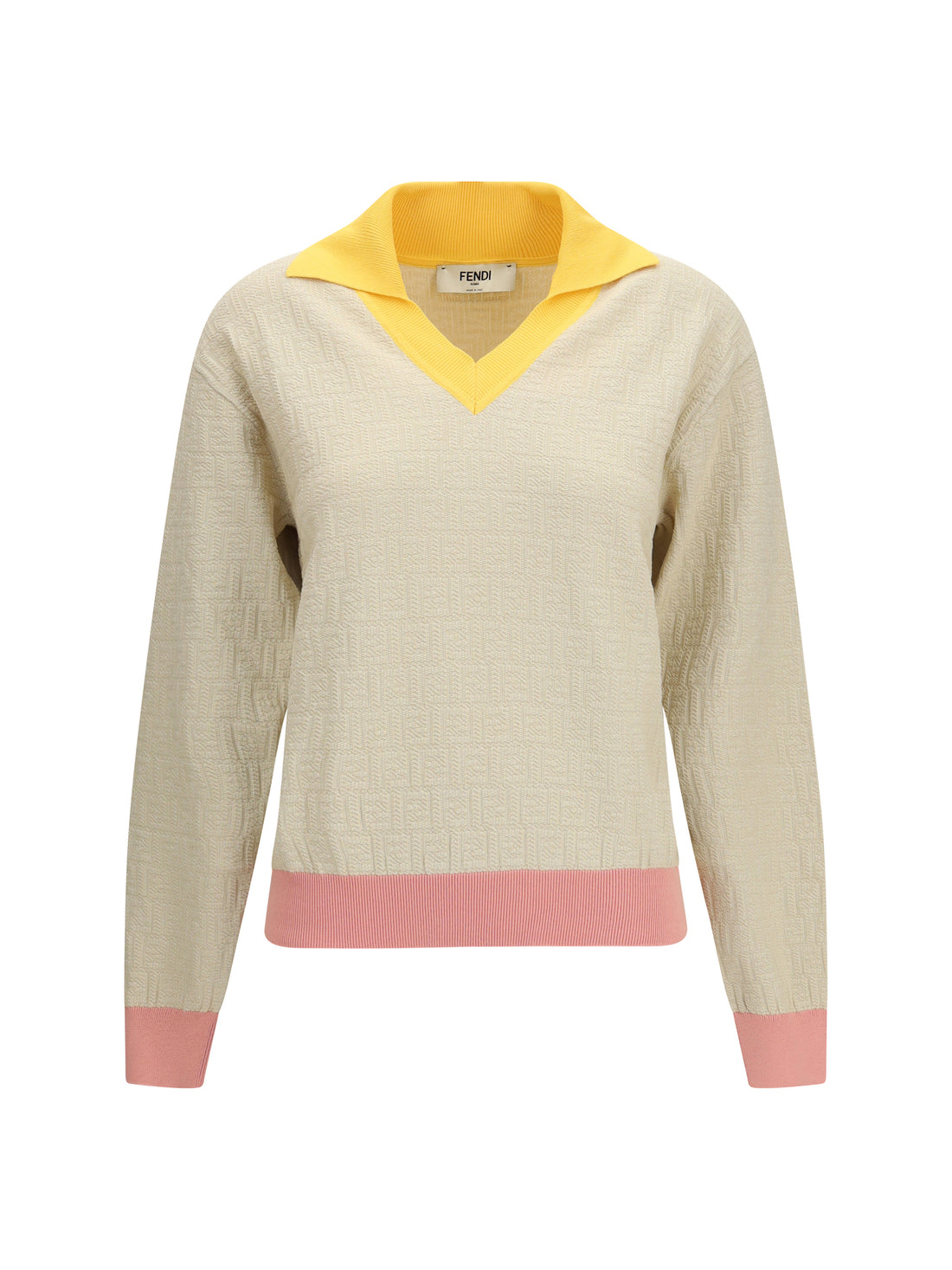 FENDI 38 cotton and silk sweater with ff logo