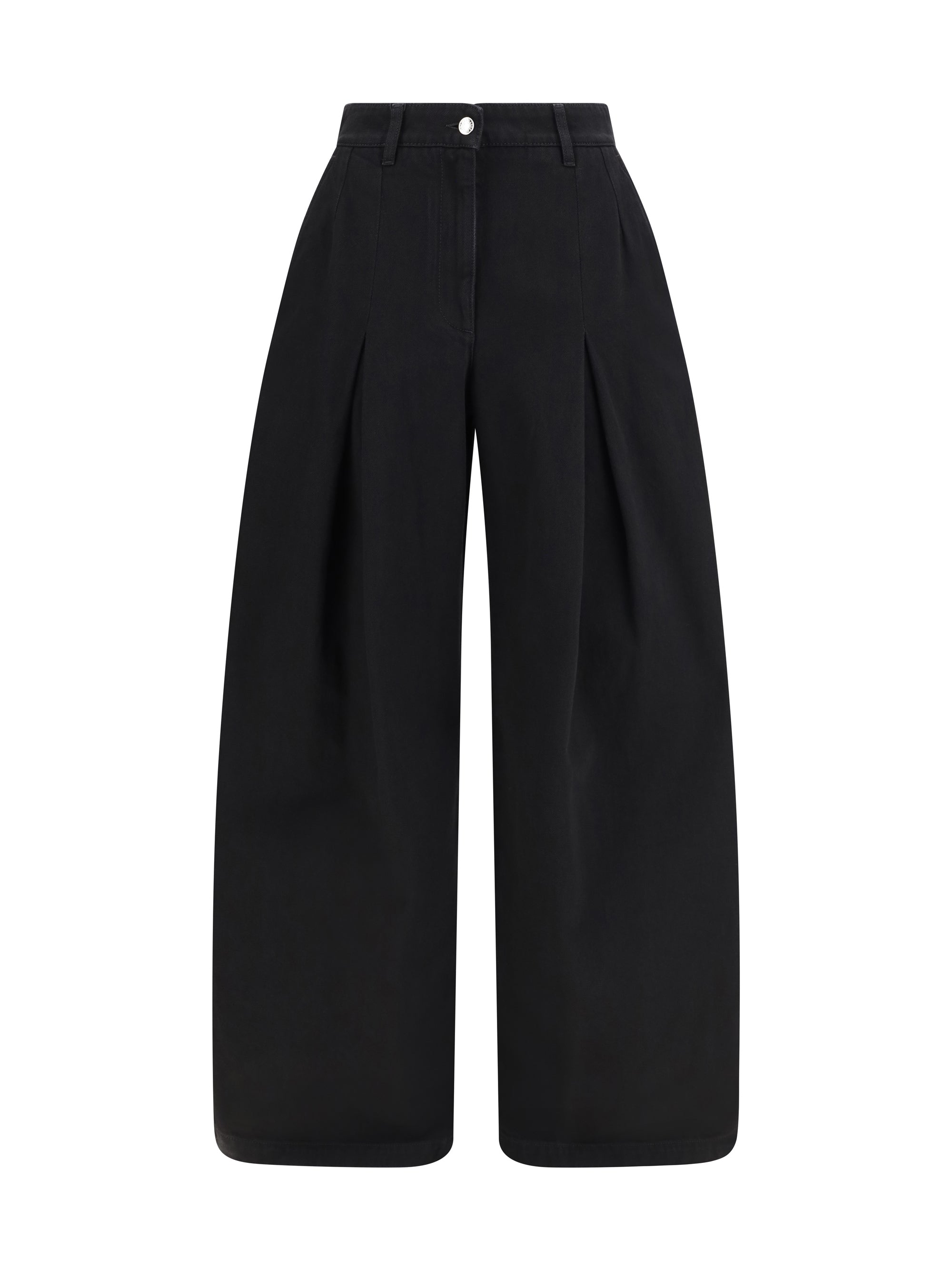wide-leg cotton jeans