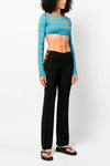 cropped striped wool sweater