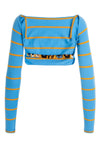 cropped striped wool sweater