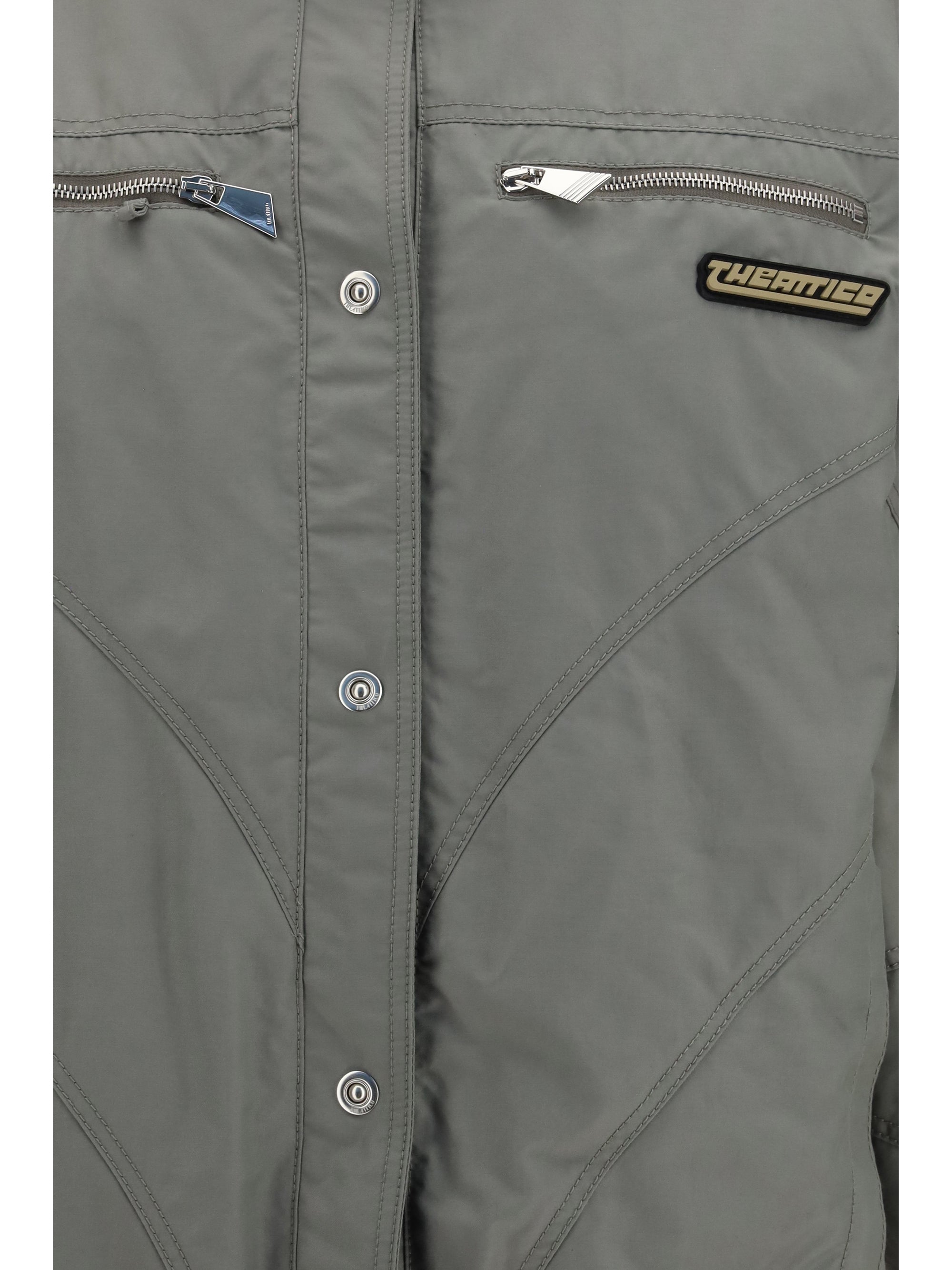 high-neck bomber with zips