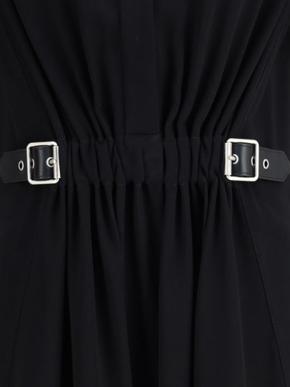 LOEWE 36 belted dress lightweight stretch viscose cady