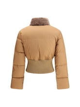 FENDI M cropped down jacket with shearling lining