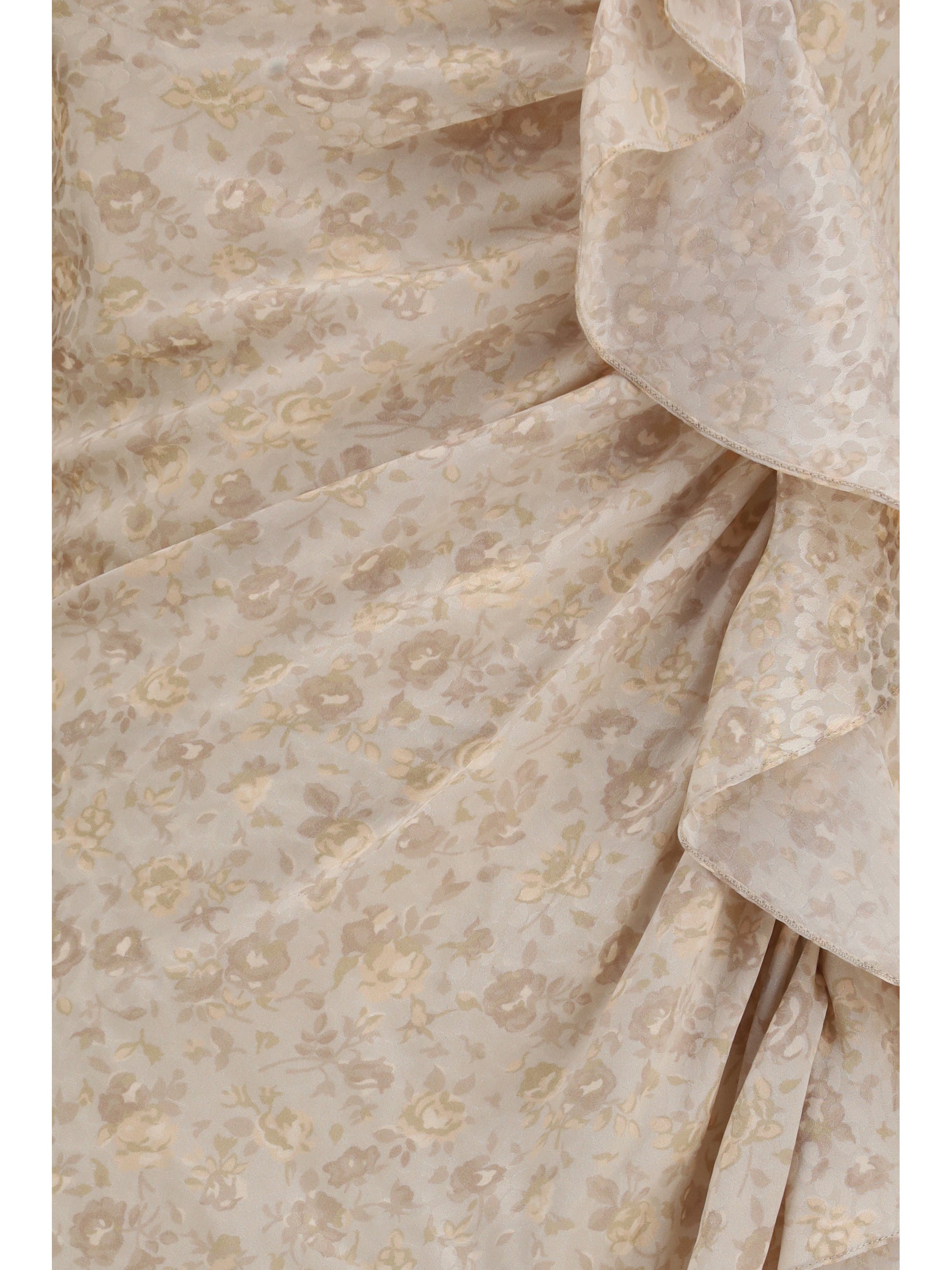 jacquard draped dress with flounces