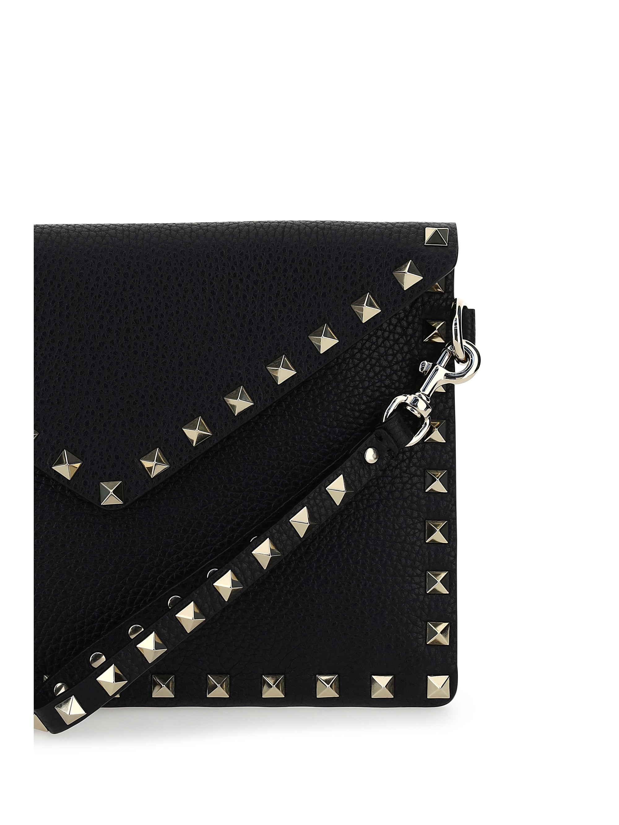 rockstud leather clutch