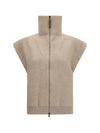 high-neck zip cardigan