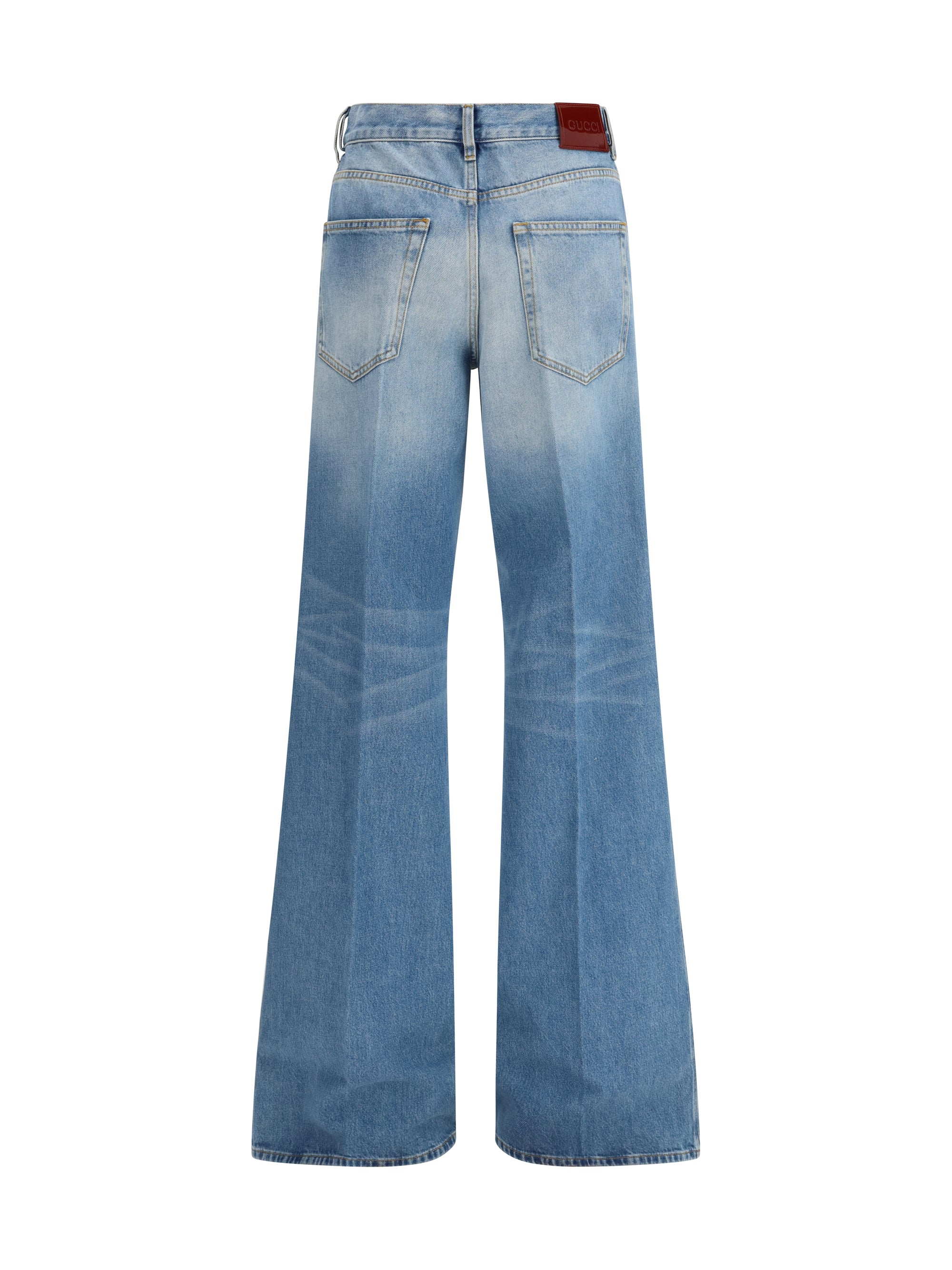 cotton denim flare jeans
