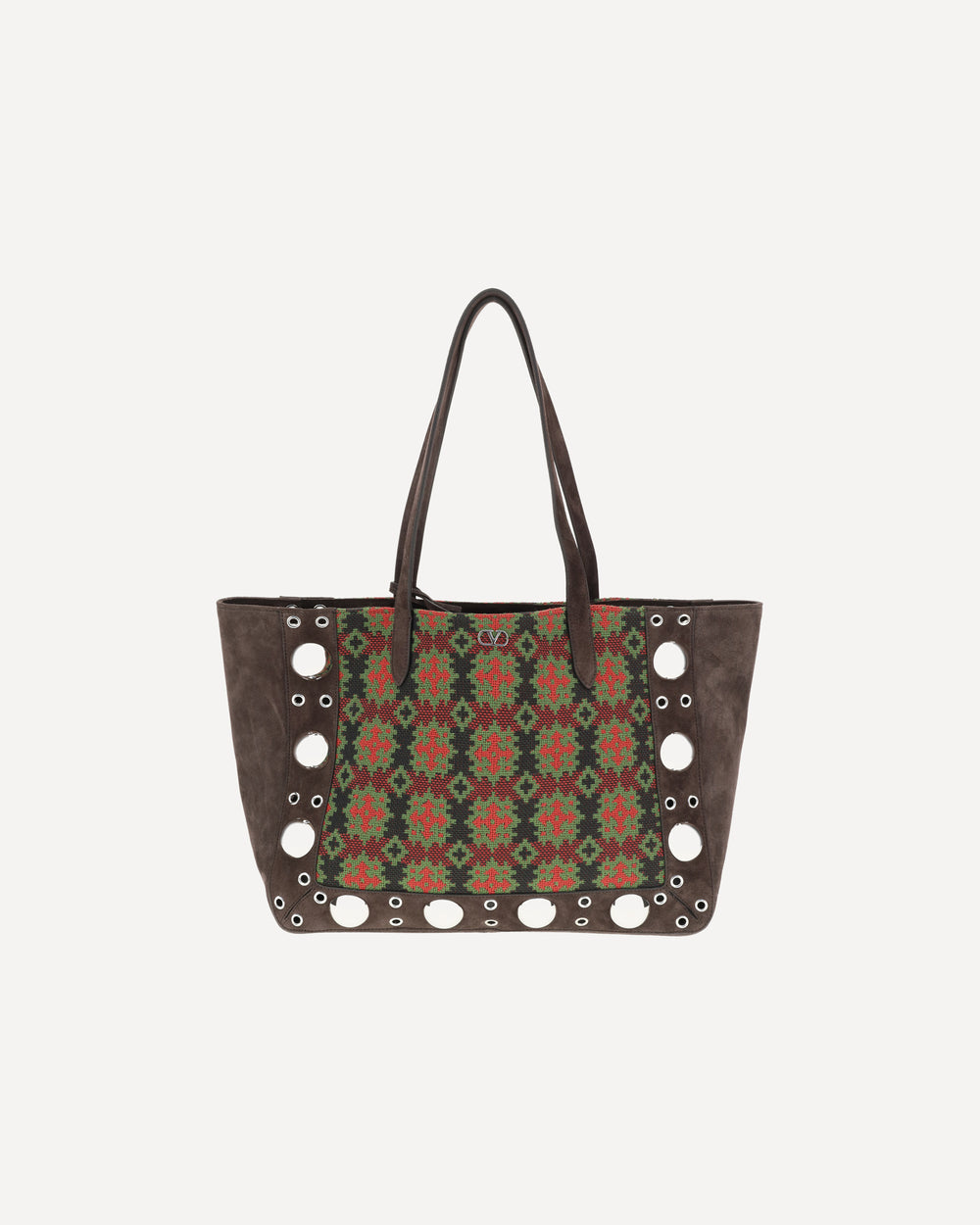 Valentino Garavani Embroidered Nellcote Tote Bag Brown