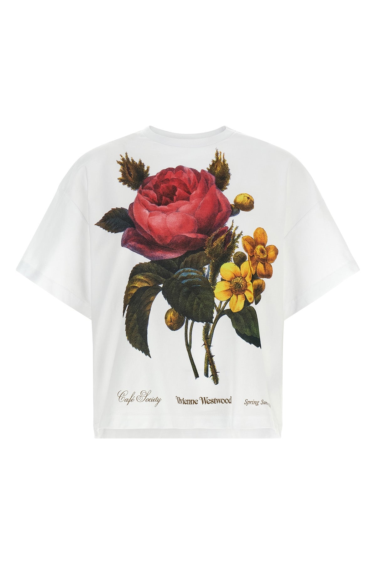flower box cotton jersey crew neck t-shirt