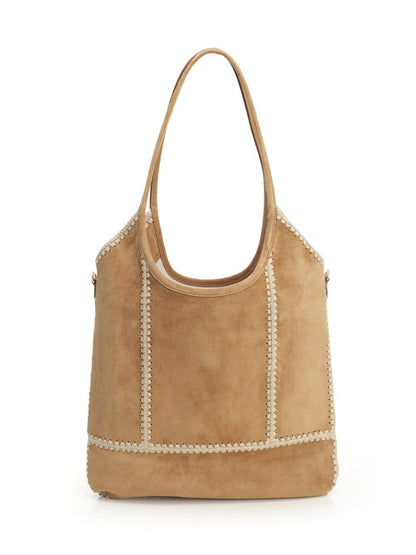 Ivy Crochet Suede Leather Shoulder Bag