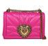 DOLCE & GABBANA Medium Devotion Fuchsia Leather Shoulder Bag – Pink