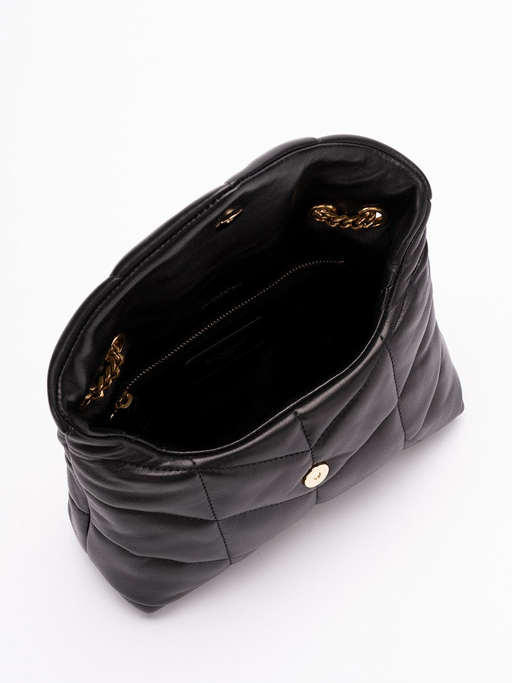 Loulou Toy Puffer Black Leather Shoulder Bag