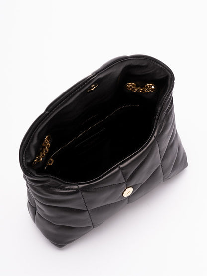 Loulou Toy Puffer Black Leather Shoulder Bag