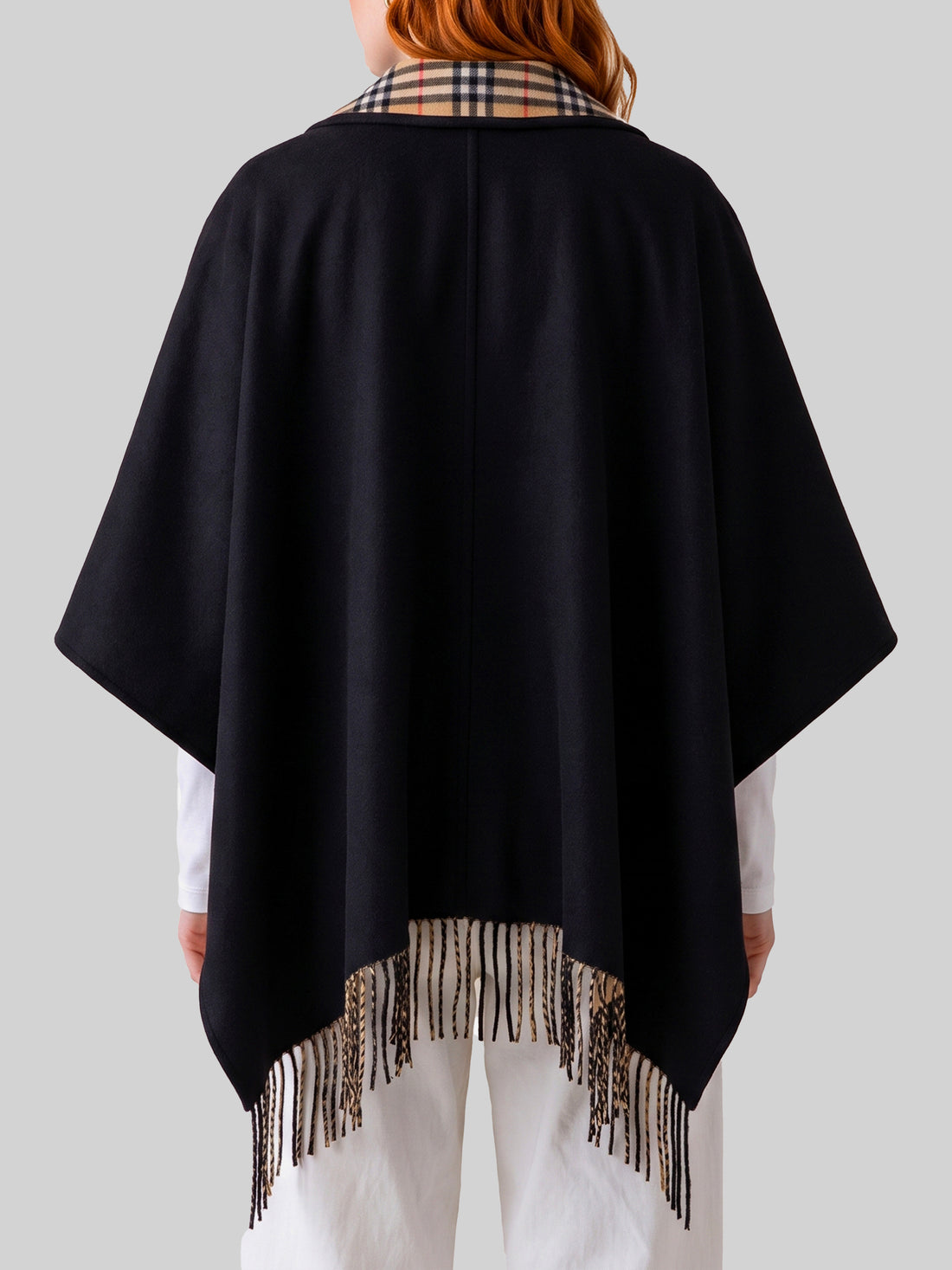 BURBERRY OS reversible check wool cape