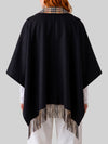 reversible check wool cape