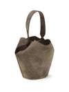 mini lotus suede handbag