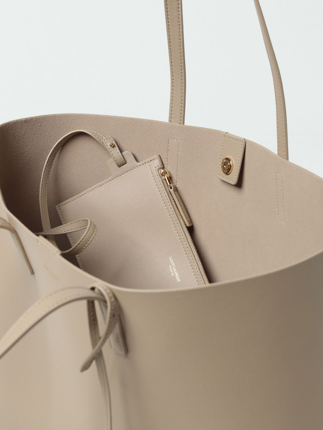 East West Leather Shopping Tote